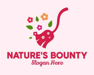 Flower Nature Broomstick logo design