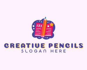 Pencil Learning Book logo design