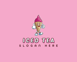 Cream Gelato Cartoon logo design