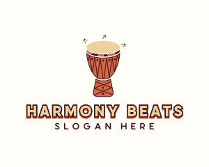 Drummer - Native African Djembe logo design