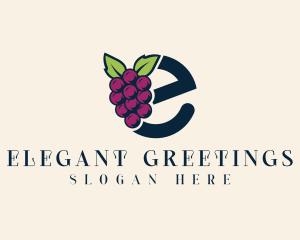 Fresh Grapes Letter E logo design