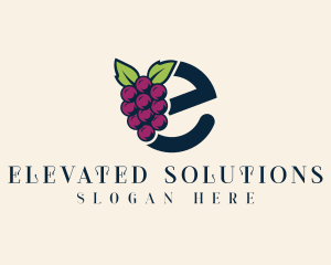 Fresh Grapes Letter E logo design