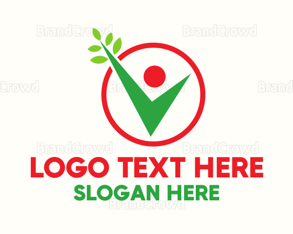 Leaves Checkbox Human Logo