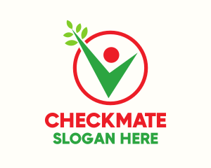 Leaves Checkbox Human logo design