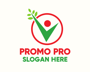 Promotion - Leaves Checkbox Human logo design