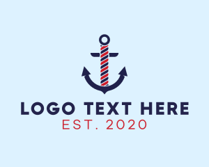 Navy - Twisted Marine Anchor logo design