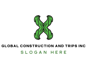 Organic - Green Natural Letter X logo design