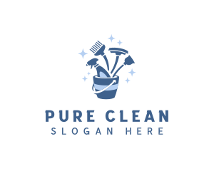 Cleaning Housekeeping Bucket logo design