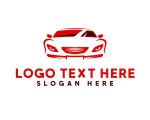 Car Rental - Red Sports Car logo design