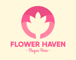 Blossoming - Pink Flower Bud logo design