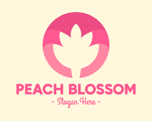 Pink Flower Bud logo design