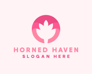 Pink Lotus Flower Bud logo design