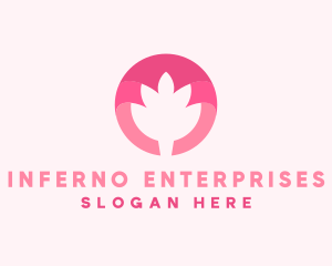 Pink Lotus Flower Bud logo design