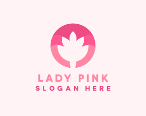 Pink Lotus Flower Bud logo design