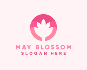 Pink Lotus Flower Bud logo design