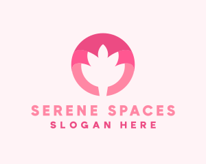 Pink Lotus Flower Bud logo design