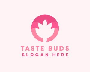 Pink Lotus Flower Bud logo design