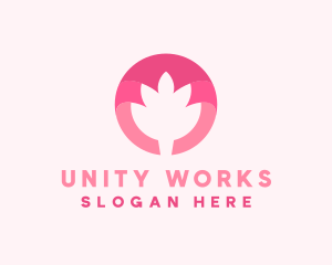 Pink Lotus Flower Bud logo design