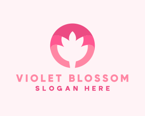 Pink Lotus Flower Bud logo design