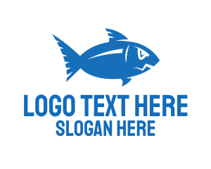 Blue And White - Blue Ocean Fish logo design