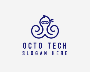 Octopus - Seafood Ninja Octopus logo design