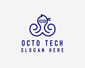 Seafood Ninja Octopus  logo design