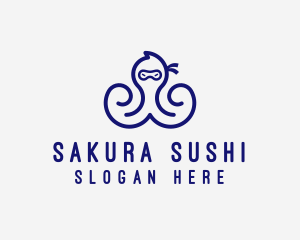 Seafood Ninja Octopus  logo design