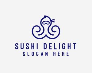 Seafood Ninja Octopus  logo design