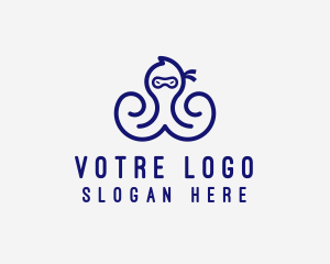 Sushi - Seafood Ninja Octopus logo design