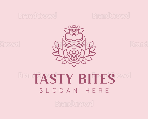 Catering Floral Cake Logo