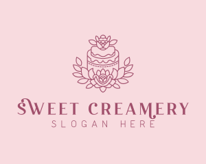 Catering Floral Cake logo design