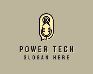 Broadcaster - Radio Signal Podcast Station logo design