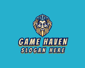 Poseidon Gamer King logo design
