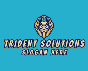 Trident - Poseidon Gamer King logo design