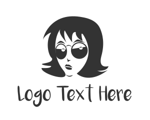 Head - Cool Woman Sunglasses logo design