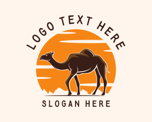Travel - Sunset Desert Camel logo design
