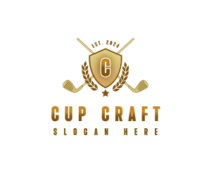 Cups - Golf Clubs Shield logo design