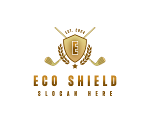 Golf Clubs Shield logo design