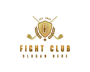 Golf Clubs Shield logo design