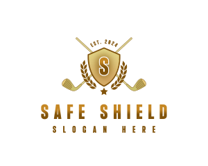 Golf Clubs Shield logo design