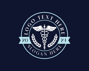 Caduceus Staff - Medicine Caduceus Hospital logo design