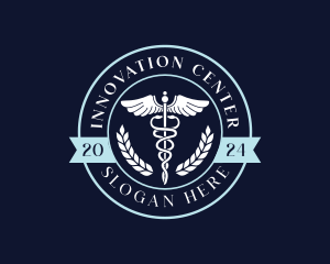 Center - Medicine Caduceus Hospital logo design