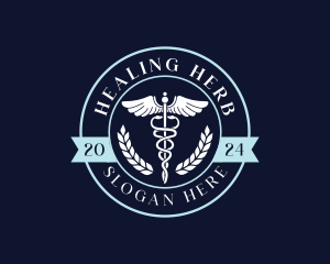 Medicine Caduceus Hospital logo design