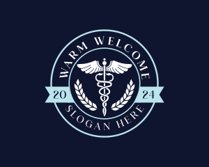 Medicine Caduceus Hospital logo design