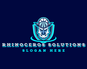 Rhinoceros Basketball Varsity logo design