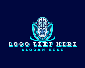 Player - Rhinoceros Basketball Varsity logo design