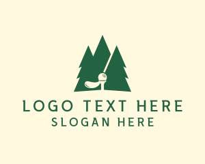 Golf Course - Golf Club Pine Tree logo design