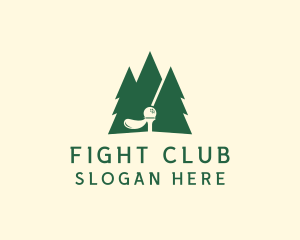 Golf Club Pine Tree  logo design