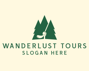 Golf Club Pine Tree  logo design