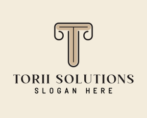 Simple Pillar Pedestal logo design